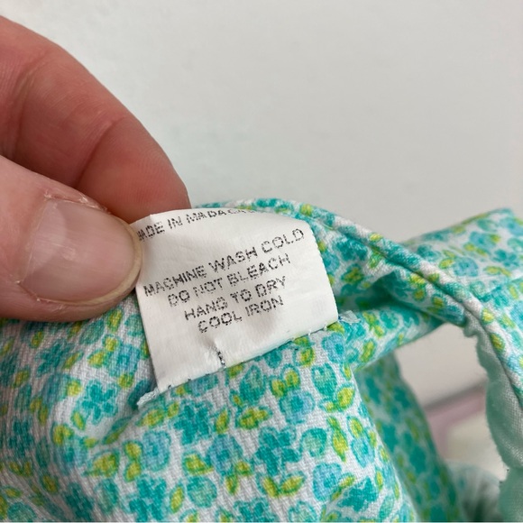 Luli & Me smocked dress green & blue floral sleeveless with bloomers 12 months - Picture 6 of 15